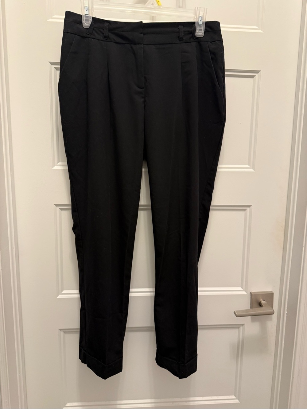 ASOS Petite Black Pleated Tapered Dress Pants Trousers US 6